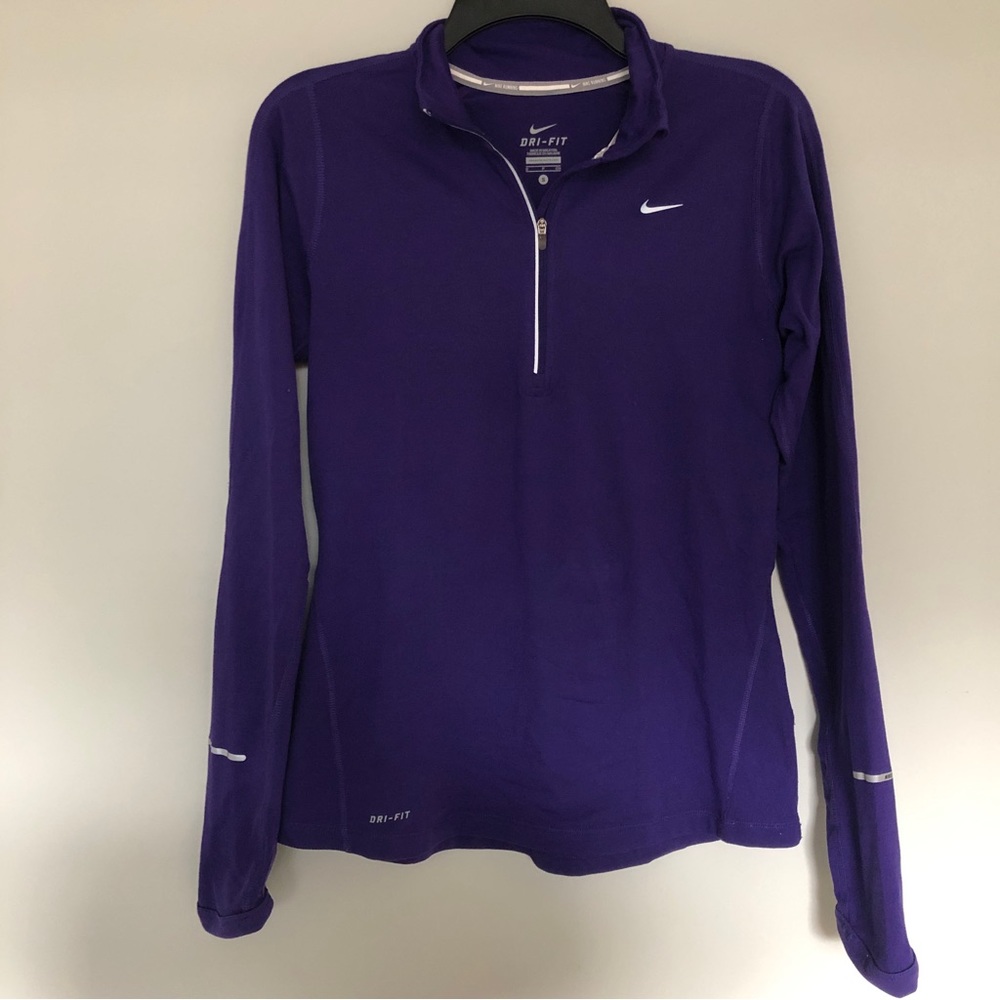 Nike Dri-Fit Purple Quarter Zip Running Longsleeve Sweater